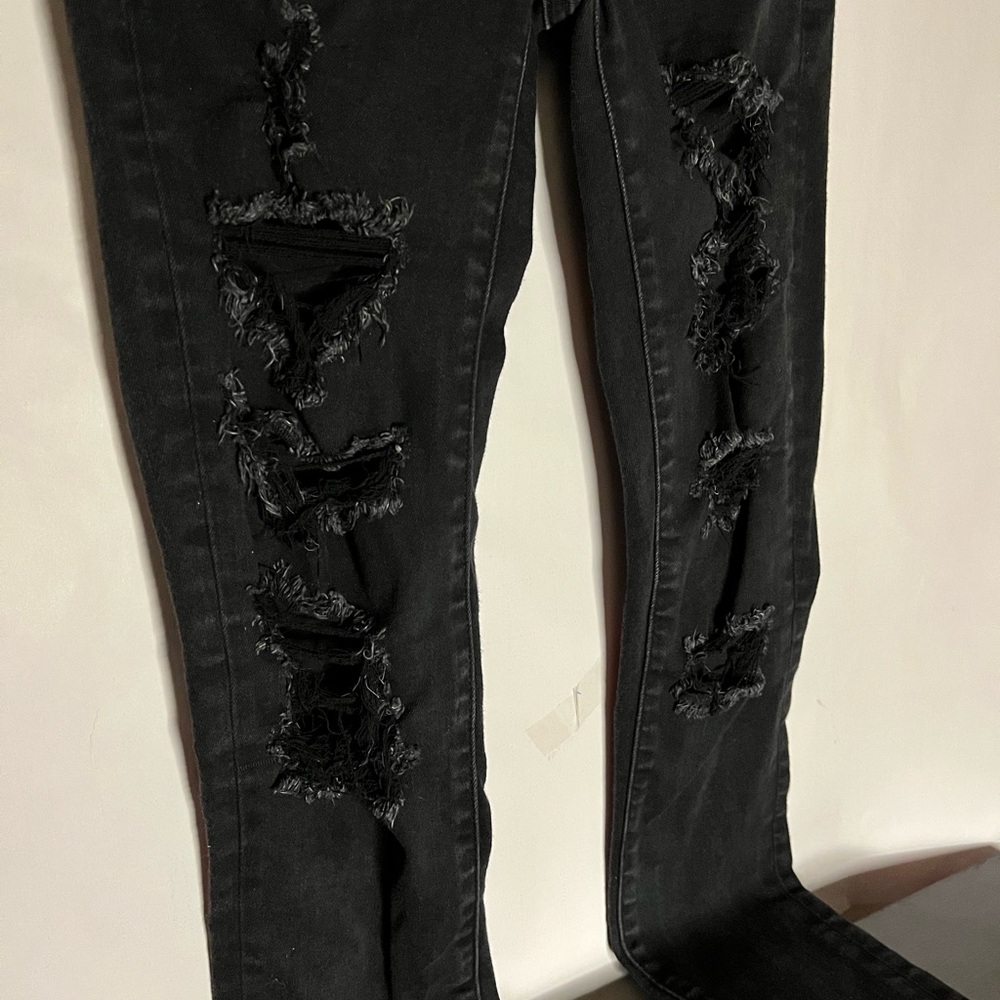 American Eagle Outfitters Black Distressed Skinny Jeans